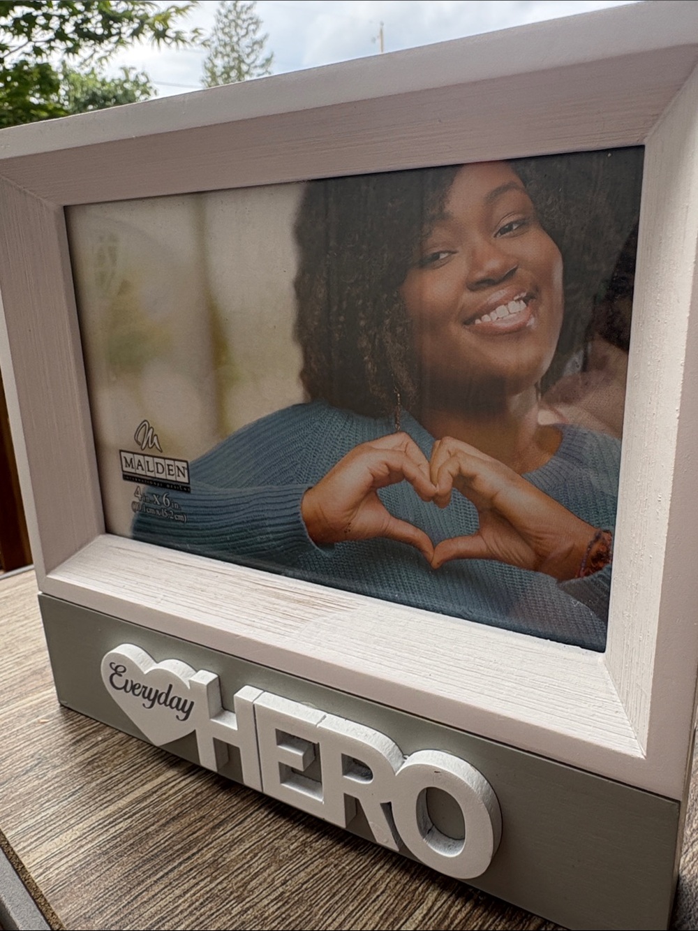 Malden White and Gray 'Everyday Hero' Picture Frame